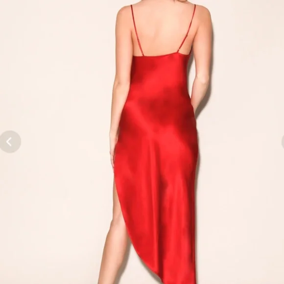 COWL NECK SLIP DRESS WITH HIGH SLIT - Picture 3 of 5